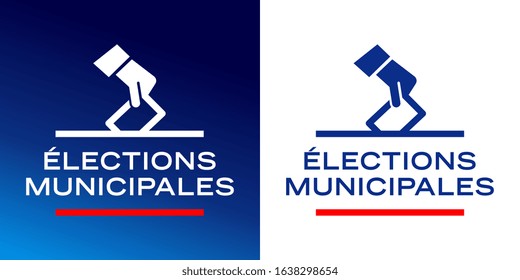 Elections municipales, French municipal elections banner with pictogram ballot