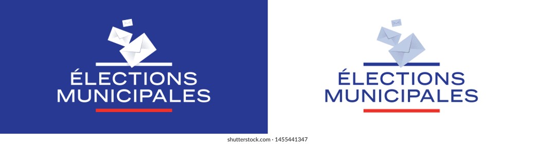 Elections municipales : municipal elections in french, banner with ballot box pictogram