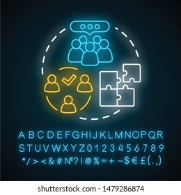 Elections neon light concept icon. Primaries and caucuses voting day idea.Official, governmental election. Glowing sign with alphabet, numbers and symbols. Vector isolated illustration