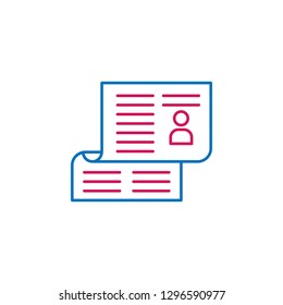 Elections, newspaper outline colored icon. Can be used for web, logo, mobile app, UI, UX on white background