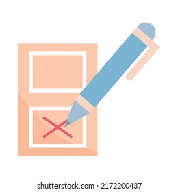 elections pen mark ballot icon isolated