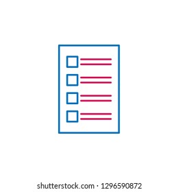 Elections, poll, paper outline colored icon. Can be used for web, logo, mobile app, UI, UX on white background