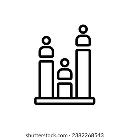 Ilustración de vectores de iconos de contorno de sondeo de elecciones