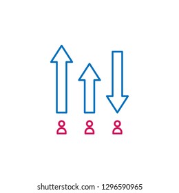 Elections, rating outline colored icon. Can be used for web, logo, mobile app, UI, UX on white background