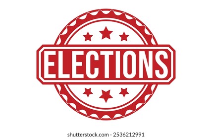 Elections red rubber stamp vector design.