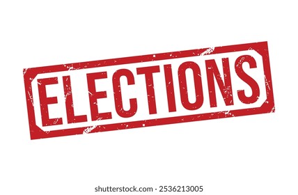 Elections red rubber stamp vector design.