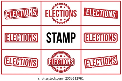 Elections rubber stamp on white background. Elections Stamp.