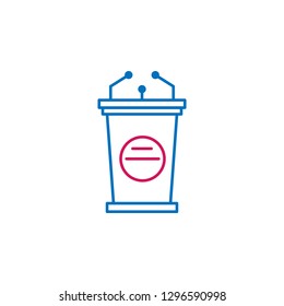 Elections, speech outline colored icon. Can be used for web, logo, mobile app, UI, UX on white background