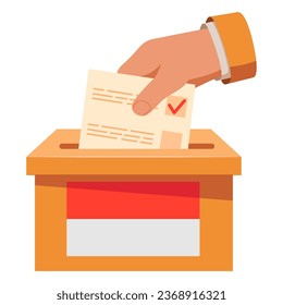 Elections to the State of Hesse Parliament.Flag of Hesse.Hand voting ballot box icon.Hand putting paper in the ballot box.Vote icon.Voting concept. Federal Republic of Germany.