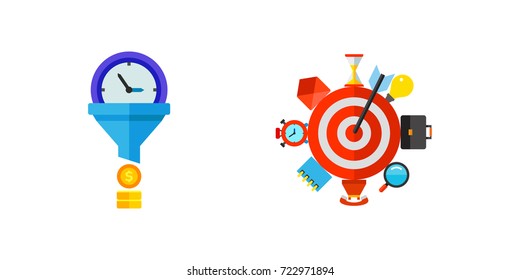 Elections and time management icon set