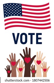 Elections US. American VOTE poster. Vote - vertical banner. Vector.