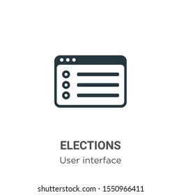 Elections vector icon on white background. Flat vector elections icon symbol sign from modern user interface collection for mobile concept and web apps design.