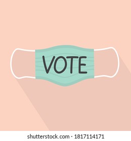 elections, vote during coronavirus pandemic, protective measures, face mask - vector illustration