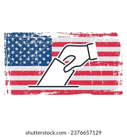 Elections, vote United States of America. Vector illustration isolated on white background.