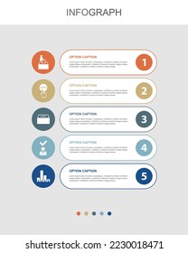 Elections, Voting, Ballot box, Candidate, Exit poll icons Infographic design template. Creative concept with 5 steps