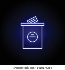Elections voting icon in neon style. Signs and symbols can be used for web, logo, mobile app, UI, UX