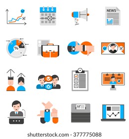 Elections and voting line icons set with speech and choice symbols flat isolated vector illustration 