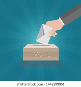 Elections voting, politics and elections illustration, hands leaving votes