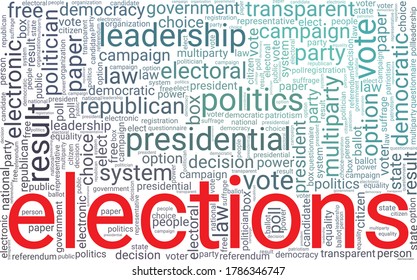 Elections word cloud isolated on a white background