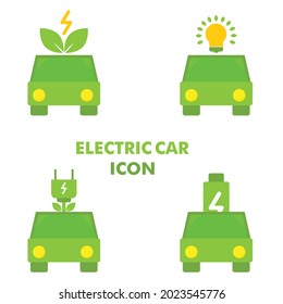 electirc car with energy power icon. electric car icon design concept. vector icon