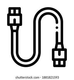 electonic cord computer detail black icon vector. electonic cord computer detail sign. isolated symbol illustration