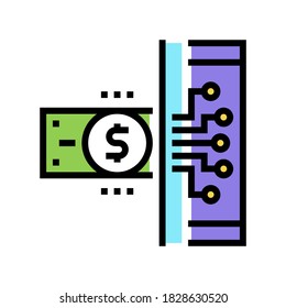vector de icono de color de dinero electrónico. signo de dinero electrónico. ilustración de símbolo aislado