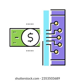 electonic money color icon vector. electonic money sign. isolated symbol illustration