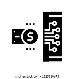 elektonische Geldmarken-Symbol-Vektorgrafik. elektronisches Geldzeichen. isoliertes Kontursymbol