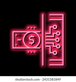 electonic money neon light sign vector. electonic money illustration