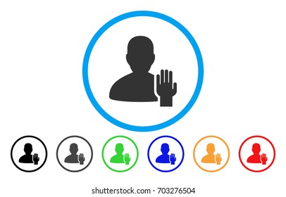 Elector vector rounded icon. Image style is a flat gray icon symbol inside a blue circle. Bonus color variants are grey, black, blue, green, red, orange.