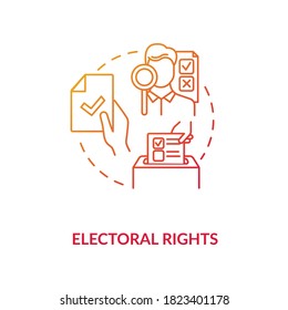 Electoral rights concept icon. Right to vote idea thin line illustration. Suffrage. Government. Presidential elections. Human rights. Government. Vector isolated outline RGB color drawing