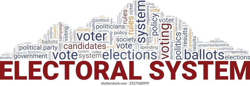 Electoral System word cloud conceptual design isolated on white background.