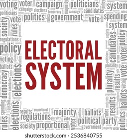 Electoral System word cloud conceptual design isolated on white background.