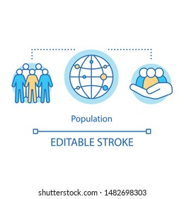 Electorate concept icon. Population idea thin line illustration. Society, community. National human resources. Voter demographic. Vector isolated outline drawing. Editable stroke