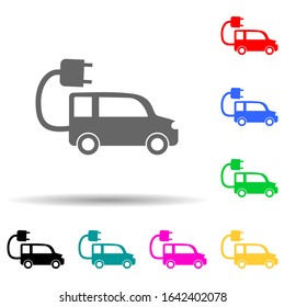 Electra car green multi color style icon. Simple glyph, flat vector of greenpeace icons for ui and ux, website or mobile application