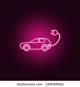 Electra car icon. Elements of Ecology in neon style icons. Simple icon for websites, web design, mobile app, info graphics