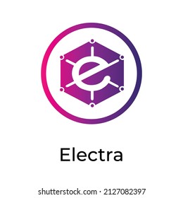 Electra Cryptocurrency coin icon. ECA coin symbol. Cryptocurrency vector icon. Flat Vector illustration - Vector