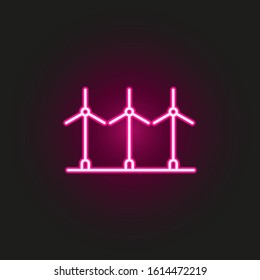 Electra windmills neon style icon. Simple thin line, outline vector of landspace icons for ui and ux, website or mobile application