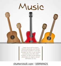 electric and acoustic guitars with space for text