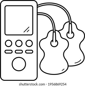 Electric acupuncture therapy massager. Vector outline illustration.