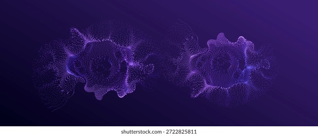Concepto de conexión de IA eléctrica. Partículas bacterianas. Ciencia y tecnología de fondo de Vector.