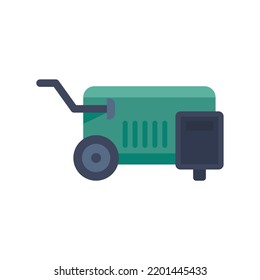 Electric Air Compressor Icon. Flat Illustration Of Electric Air Compressor Vector Icon Isolated On White Background