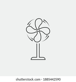 electric air cooling fan vector icon wind blowing fun