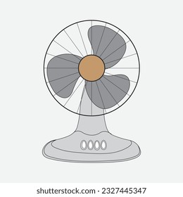 Electric air fan vector drawing on isolated with background, Stand fan vector, Line art, EPS10.