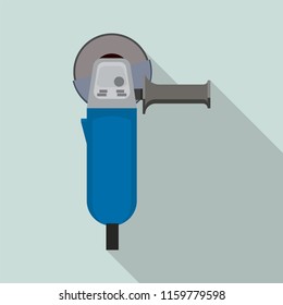 Electric angle grinder instrument icon. Flat illustration of electric angle grinder instrument vector icon for web design