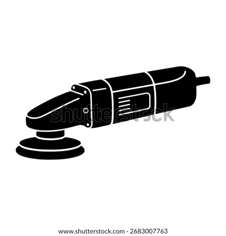 Electric angle grinder silhouette icon vector flat illustration on white background.