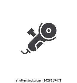 Electric angle grinder vector icon. filled flat sign for mobile concept and web design. Construction cutting machine glyph icon. Symbol, logo illustration. Vector graphics