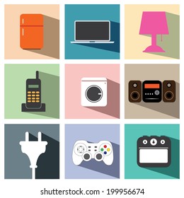 Electric appliance icon set illustration eps10