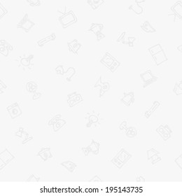 Electric appliance icons, repeating background