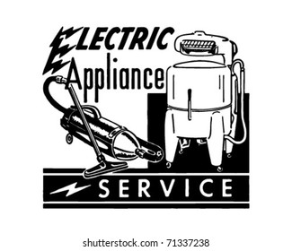 Electric Appliance Service - Retro Ad Art Banner